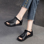 Fiorelle - Strukturierte Sandalen mit offener Zehenpartie – Schwarz