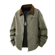 Herren Langarmjacke mit Kragen und Taschen – Grün