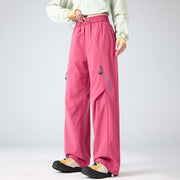 Herren Weite technische Cargo-Hose mit Utility-Taschen und elastischem Bund Nord Taschen – Magenta
