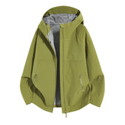 Damen Wetterfeste Kapuzenjacke mit belüftetem Kragen Nord Taschen – Neongrün