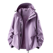 Damen technische dreilagige Softshell-Regenjacke mit getapten Nähten und Multifunktions-Taschen Nord Taschen – Waxberry-Violett