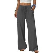 Damen Weite Loungewear-Hose mit Tunnelzug Nord Taschen – Dunkelgrau