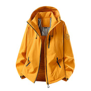 Herren Wasserabweisende Softshelljacke mit Kapuze und Reißverschlusstaschen Nord Taschen – Ahorngelb
