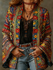 Eudocia - Bestickter Boho-Kimono-Cardigan – Mehrfarbig