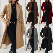Damen Longline-Mantel mit Reverskragen und Pattentaschen-Detail Nord Taschen – Gewicht: S:660g-3XL:760g