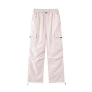 Unisex Leichte technische Cargo-Hose mit Kordelzug und verstellbarem Saum Nord Taschen – Weißrosa