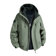 Herren wasserdichte Softshelljacke mit Kapuze und Fleece-Innenfutter Nord Taschen – Militärgrün (Einzel-Outdoorjacke)