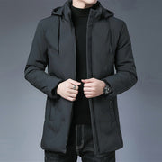 Herren Langarm Kapuzenjacke mit Taschen – Grau