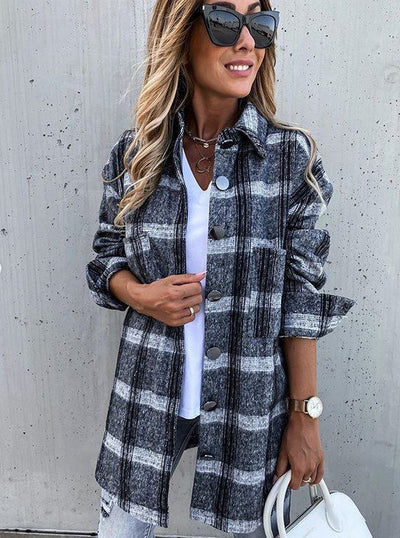 Karierter Oversized-Hemdjacke | Lässiger Schnitt | Perfekt für den Übergang