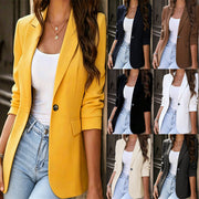Damen Taillierter Ein-Knopf-Blazer mit Pattentaschen und schmaler Silhouette Nord Taschen – Gewicht S:365g–3XL:451g