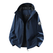 Herren Wasserdichte Softshell-Jacke mit Kapuze und atmungsaktiver Membran Nord Taschen – Marineblau (Einzellage)