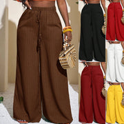 Damen Palazzo-Hose mit hohem Bund, elastischem Kordelzug und weitem Bein Nord Taschen – XS: 208 g - XXL: 260 g