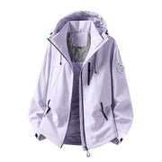 Herren Wasserabweisende Softshelljacke mit Kapuze und Reißverschlusstaschen Nord Taschen – Weißranken-Violett