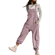 Damen Lässiger Jumpsuit mit praktischen Taschen und elastischem Saum Nord Taschen – Hautrot