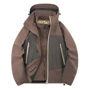 Herren zweilagige Softshell‑Outdoorjacke mit herausnehmbarem Fleece‑Innenlayer, wind‑ und wasserabweisend Nord Taschen – Braun-Kaffee