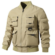 Herren Bomberjacke mit modularen Taschen und D-Ring-Details – Khaki