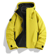 Herren wasserdichte Softshelljacke mit Kapuze und Fleece-Innenfutter Nord Taschen – Teeblattgelb (Fleece 3-in-1)