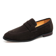 Aberic - Samtige Penny-Loafer – Dunkelbraun