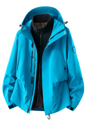 Herren wasserdichte Outdoorjacke mit abnehmbarer Fleece-Innenjacke Nord Taschen – Fleece-Futter – Tauchblau