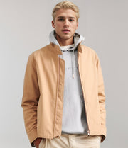 Herren Harrington-Jacke mit Cordkragen, Zweiwege-Reißverschluss und verdeckten Eingrifftaschen Nord Taschen – Khaki