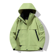 Herren multifunktionale Wasserfeste Softshell-Regenjacke mit abnehmbarer Fleece-Innenjacke Nord Taschen – Kiwi‑Grün [Einzeljacke]