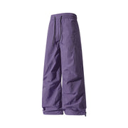 Unisex Weite technische Nylon-Hose mit Kordelzug und verstellbarem Saum Nord Taschen – Violett