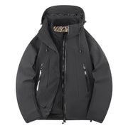 Herren zweilagige Softshell‑Outdoorjacke mit herausnehmbarem Fleece‑Innenlayer, wind‑ und wasserabweisend Nord Taschen – Kohleschwarz