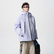 Herren wattierte, wasserabweisende Tech-Outdoorjacke mit Kapuze Nord Taschen – Hellwolkenviolett