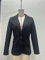 Damen Taillierter Ein-Knopf-Blazer mit Pattentaschen und schmaler Silhouette Nord Taschen – Echtes Foto, Viel Lagerbestand