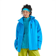 Damen Leichte wasserdichte Parka-Kapuzenjacke mit versiegelten Nähten und Kordelzug Nord Taschen – Türkis