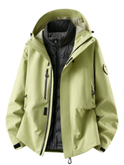 Herren wasserdichte Outdoorjacke mit abnehmbarer Fleece-Innenjacke Nord Taschen – Daunen-Innenfutter – Kiwi-Grün