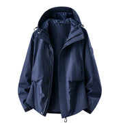 Herren wasserdichte Outdoorjacke mit abnehmbarer Fleece-Innenjacke Nord Taschen – Einzeljacke - Marineblau
