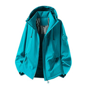 Herren Wasserabweisende Softshelljacke mit Kapuze und Reißverschlusstaschen Nord Taschen – Türkis
