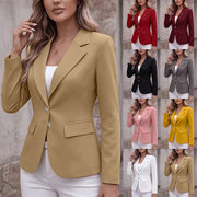 Damen Taillierter Einreihiger Blazer mit Reverskragen und Pattentaschen Nord Taschen – Maximalgröße 380 g