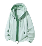 Herren Wasserdichte Kapuzen-Softshelljacke mit winddichtem Schnitt und Reißverschluss Nord Taschen – Salzgrün