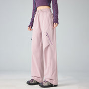 Herren Weite technische Cargo-Hose mit Utility-Taschen und elastischem Bund Nord Taschen – Pink