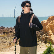 Herren Softshell-Outdoorjacke mit Kapuze, winddicht und wasserabweisend Nord Taschen – Polarschwarz