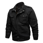 Herren Canvas-Fieldjacke mit Stehkragen und multifunktionalen Taschen – Schwarz 2701