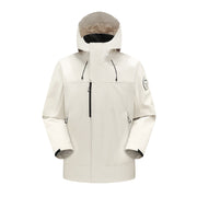 Unisex Wetterschutz-Parka mit verschweißten Nähten und verstellbarer Kapuze Nord Taschen – Schimmerweiß