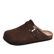 Luke | Bequemer Herren-Clog aus Wildleder mit ergonomischem Fußbett – Dunkelbraun