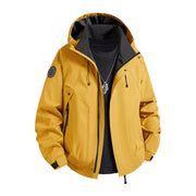 Herren wasserdichte Softshelljacke mit Kapuze und Fleece-Innenfutter Nord Taschen – Grapefruitgelb (Einzel‑Shell)