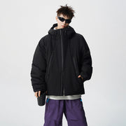 Herren wattierte, wasserabweisende Tech-Outdoorjacke mit Kapuze Nord Taschen – Schwarz