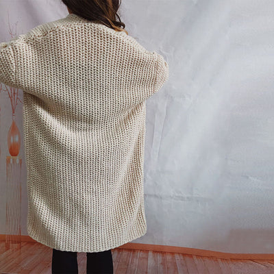 Strickcardigan mit Taschen | Grobstrick | Langer Schnitt