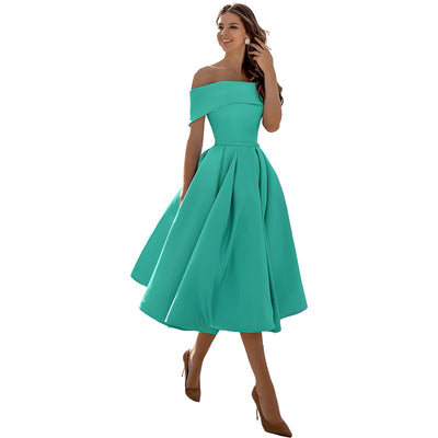 Dearbhla  | Fashion Casual Trägerloses Satin Partykleid