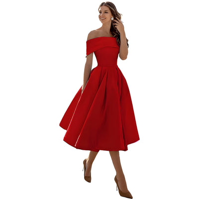 Dearbhla  | Fashion Casual Trägerloses Satin Partykleid