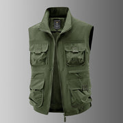 Herren Multifunktionale Outdoor-Weste – Militärgrün
