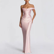 One-Shoulder Maxikleid Elegant für Hochzeitsgäste – Rosa