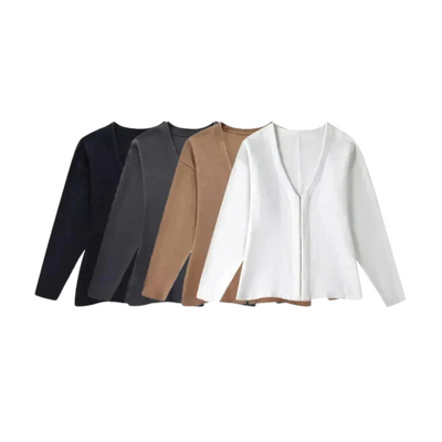 Strickjacke mit V-Ausschnitt | Schlichtes Design | Elegante Silhouette