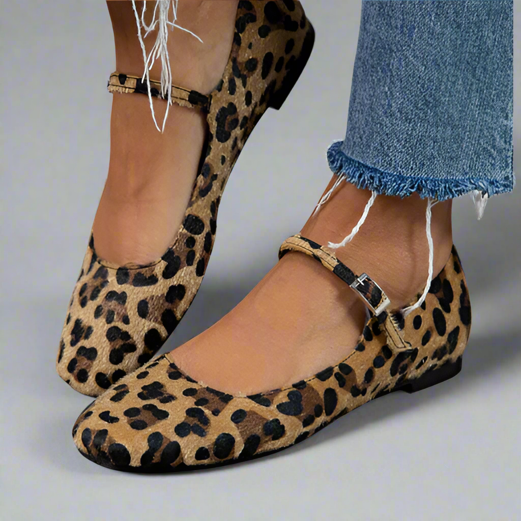 Tabea | Bequeme Flats mit Leopardenmuster
