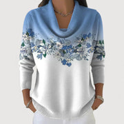 Brionyse - Drapierter Soft-Touch-Pullover – Blau